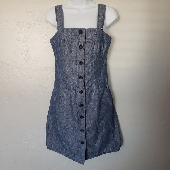 Derek Lam Dresses & Skirts - Derek Lam Women's 4 Indigo Multi Blue Denim Dress Bustier Top Button Front